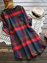 Load image into Gallery viewer, Plus Plaid Curved Hem Tee Dress AlmostAnything4You