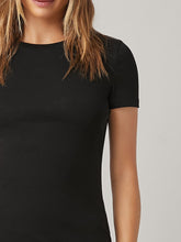 Load image into Gallery viewer, Womens solid bodycon dress with round neck in black, featuring a fitted silhouette, by Ali Express.