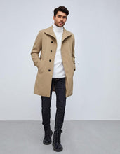 Load image into Gallery viewer, SHEIN Men Slant Pockets Single Breast Overcoat Shein