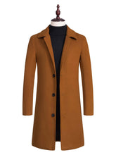 Load image into Gallery viewer, SHEIN Men's Button Front Single Breast Overcoat, Solid Colors Shein