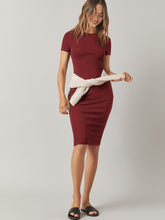 Load image into Gallery viewer, Women's solid color bodycon dress with a round neck, stylish and fitted, from Ali Express.
