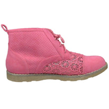 Load image into Gallery viewer, SOBEYO Women's Booties Embroidered Flower Lace Up Oxford Pink
