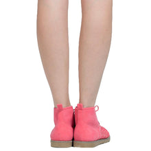 Load image into Gallery viewer, SOBEYO Women's Booties Embroidered Flower Lace Up Oxford Pink