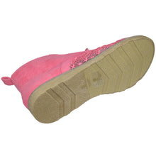 Load image into Gallery viewer, Crimson Gaia SOBEYO women's embroidered flower pink lace-up oxford sneakers with floral embroidery and stylish design.