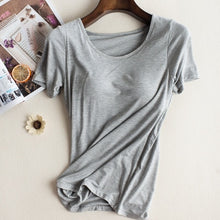 Load image into Gallery viewer, Women's Sleepwear t-Shirt With Chest Pads in 4 Colors (Size Chart in Pictures)