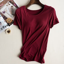 Load image into Gallery viewer, Women's Sleepwear t-Shirt With Chest Pads in 4 Colors (Size Chart in Pictures)