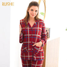 Load image into Gallery viewer, Matching Pajama Set in Plaid, for Men & Women, Order Separately, 100% Cotton, 3 Colors