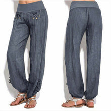 Load image into Gallery viewer, Solid color loose yoga trousers by AlmostAnything4You, featuring a comfortable fit for fitness and sports activities.
