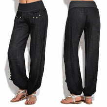 Load image into Gallery viewer, Solid color loose yoga trousers by AlmostAnything4You, featuring a comfortable fit for fitness and sports activities.