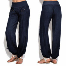 Load image into Gallery viewer, Solid color loose yoga trousers from AlmostAnything4You, featuring a comfortable fit suitable for fitness and sports activities.