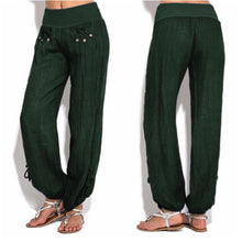 Load image into Gallery viewer, Solid color loose yoga trousers from AlmostAnything4You, made of breathable fabric, ideal for fitness and sports activities.