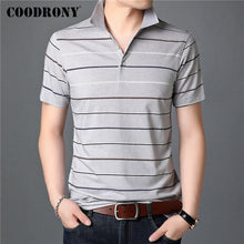 Load image into Gallery viewer, Striped polo style shirt with turn-down collar by AlmostAnything4You, tailored for a business casual look.