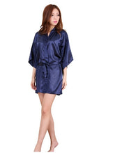Load image into Gallery viewer, Satin Kimono Bathrobe in Colors Shown in Description,, Measurements in Centimeters