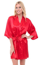 Load image into Gallery viewer, Satin Kimono Bathrobe in Colors Shown in Description,, Measurements in Centimeters