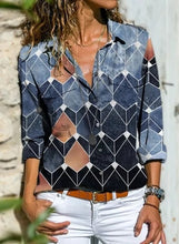 Load image into Gallery viewer, Elegant women's blouse with lapel collar and long sleeves, stylish apparel from Shop900235029 Store.