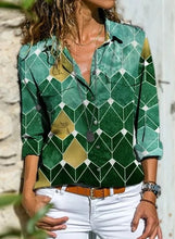 Load image into Gallery viewer, Elegant women's blouse with lapel and long sleeves, stylish apparel from Shop900235029 Store.