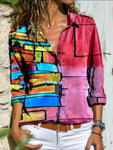 Load image into Gallery viewer, Elegant women's blouse with lapel collar and long sleeves, stylish apparel from Shop900235029 Store.