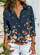 Load image into Gallery viewer, Elegant women's blouse with lapel collar and long sleeves, stylish apparel from Shop900235029 Store