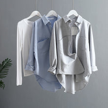 Load image into Gallery viewer, Long sleeve women's blouse with button-down front in multiple colors, stylish and versatile shirt by AlmostAnything4You.
