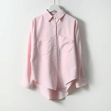 Load image into Gallery viewer, Long sleeve women's blouse with button-down front in nine colors, by AlmostAnything4You, shown in a casual fit.