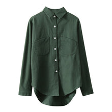 Load image into Gallery viewer, Long sleeve women's blouse by AlmostAnything4You with button-down front, available in nine colors, shown in a casual fit.