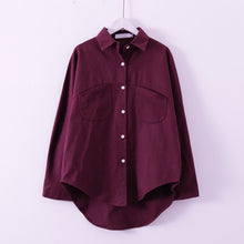 Load image into Gallery viewer, Long sleeve women's blouse by AlmostAnything4You with button-down front available in nine colors, shown in a stylish fit.