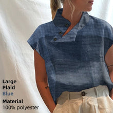 Load image into Gallery viewer, Stylish women's cotton blouse by AlmostAnything4You, oversized tunic with short or long sleeves in plaid or solid black and white.
