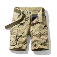 Load image into Gallery viewer, Men's camouflage cotton cargo shorts from AlmostAnything4You, featuring multiple pockets and comfortable fit.
