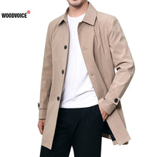 Load image into Gallery viewer, Men's solid color windbreaker coat for spring and autumn, long lightweight jacket from AlmostAnything4You.