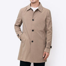 Load image into Gallery viewer, Men's solid color windbreaker coat by AlmostAnything4You, lightweight long jacket for spring and autumn, front view