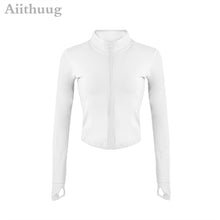 Load image into Gallery viewer, Jacket or Vest for Yoga, Running, or Workout, Full Zip-up, with Sleeve Thumb Holes, Stretchy and Fitted Crop Top