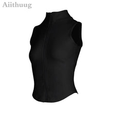 Load image into Gallery viewer, Jacket or Vest for Yoga, Running, or Workout, Full Zip-up, with Sleeve Thumb Holes, Stretchy and Fitted Crop Top