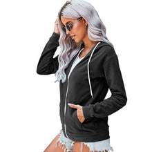 Load image into Gallery viewer, AlmostAnything4You long sleeve zip-up hoodie jacket with a casual loose fit and trendy street-style design.