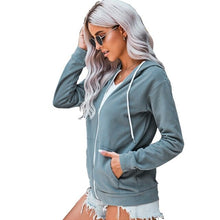 Load image into Gallery viewer, AlmostAnything4You long sleeve zip-up hoodie, casual stylish jacket with loose fit and front zipper, perfect for streetwear.