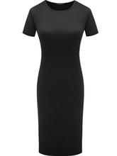 Load image into Gallery viewer, Bodycon Elegant Dress With Short Sleeves, O Neck, Pockets, Knee Length
