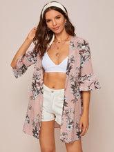 Load image into Gallery viewer, SHEIN Floral Print Flounce Sleeve Kimono
