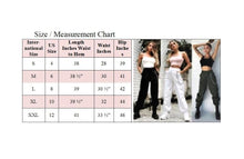 Load image into Gallery viewer, High Waist Trousers For Streetwear, Blk, Wht, Grn, or Khaki, Measurement Chart in Pictures
