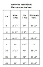 Load image into Gallery viewer, Winter Fall Golden Jacquard Pencil Skirt, Size Measurement Chart in Pictures
