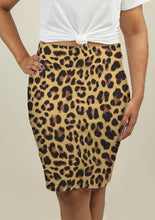 Load image into Gallery viewer, Pencil Skirt with Leopard Print
