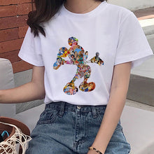 Load image into Gallery viewer, Mouse Cartoon T-shirt, Women&#39;s Lion King Fashion Short-sleeve, White
