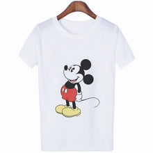 Load image into Gallery viewer, Mouse Cartoon T-shirt, Women&#39;s Lion King Fashion Short-sleeve, White
