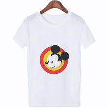 Load image into Gallery viewer, Mouse Cartoon T-shirt, Women&#39;s Lion King Fashion Short-sleeve, White
