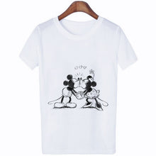 Load image into Gallery viewer, Mouse Cartoon T-shirt, Women&#39;s Lion King Fashion Short-sleeve, White
