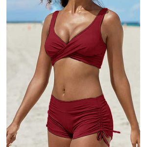 2- Piece Swimsuit in Solid Colors, Available in Plus Sizes, by CeCheetah Store (AliExpress)