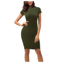 Load image into Gallery viewer, Bodycon Dress Short Sleeve Round Neck Knee-Length
