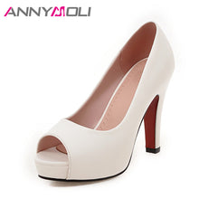 Load image into Gallery viewer, Platform Open Toe Pumps in White, Beige, Pink &amp; Black, US Sizes 3 -10 1/2
